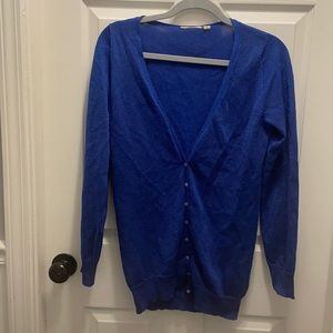 Blue Shimmer Cardigan Button down L